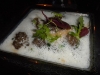 Morels in tarragon foam