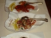 Two shrimp and some fried whitebait