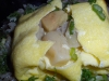 Marrow omelet extreme close-up!