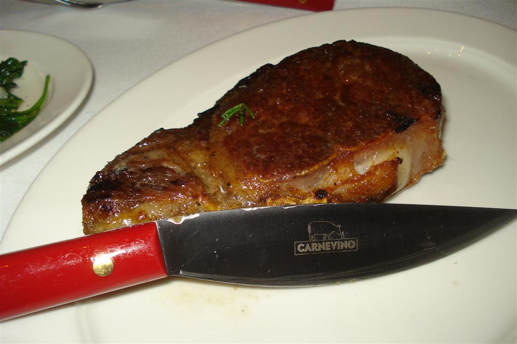 CARNEVINO 14 oz. dryaged New York strip steak — Eating Las VegasEating