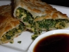 Leek pancake extreme close-up!