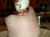 Cotton candy coated dessert