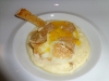 White truffles over poached egg and cauliflower puree