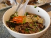 Bun with pork and pork sausage