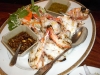 Grilled prawns with two sauces