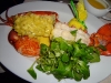 Steamed lobster with butter sauce