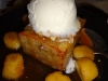 Warm banana bread pudding