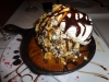 Cast iron baked chocolate chip cookie