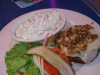 Burger and potato salad