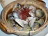 Steamed clams with cabbage