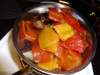 Roasted heirloom peppers with eggplant