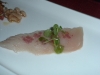 Raw yellowtail with pickled onion