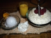 Coconut sorbet and (kheer) Indian rice pudding