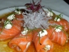 Salmon with wasabi creme fraiche