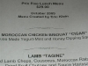 Spago Moroccan menu