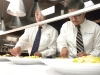 Students finishing plates