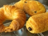 Golden croissant, muffin tops, pain au chocolate