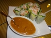 Crab rolls with peanut sauce