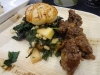 Sausage stuffing with scallops